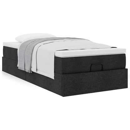 vidaXL Ottoman-Bett mit Matratze Schwarz 90x190 cm Stoff