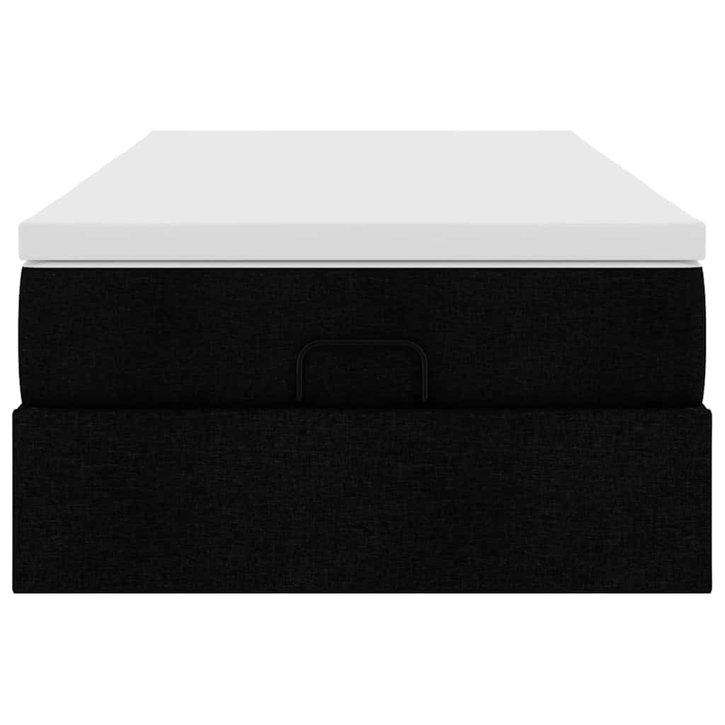vidaXL Ottoman-Bett mit Matratze Schwarz 90x190 cm Stoff