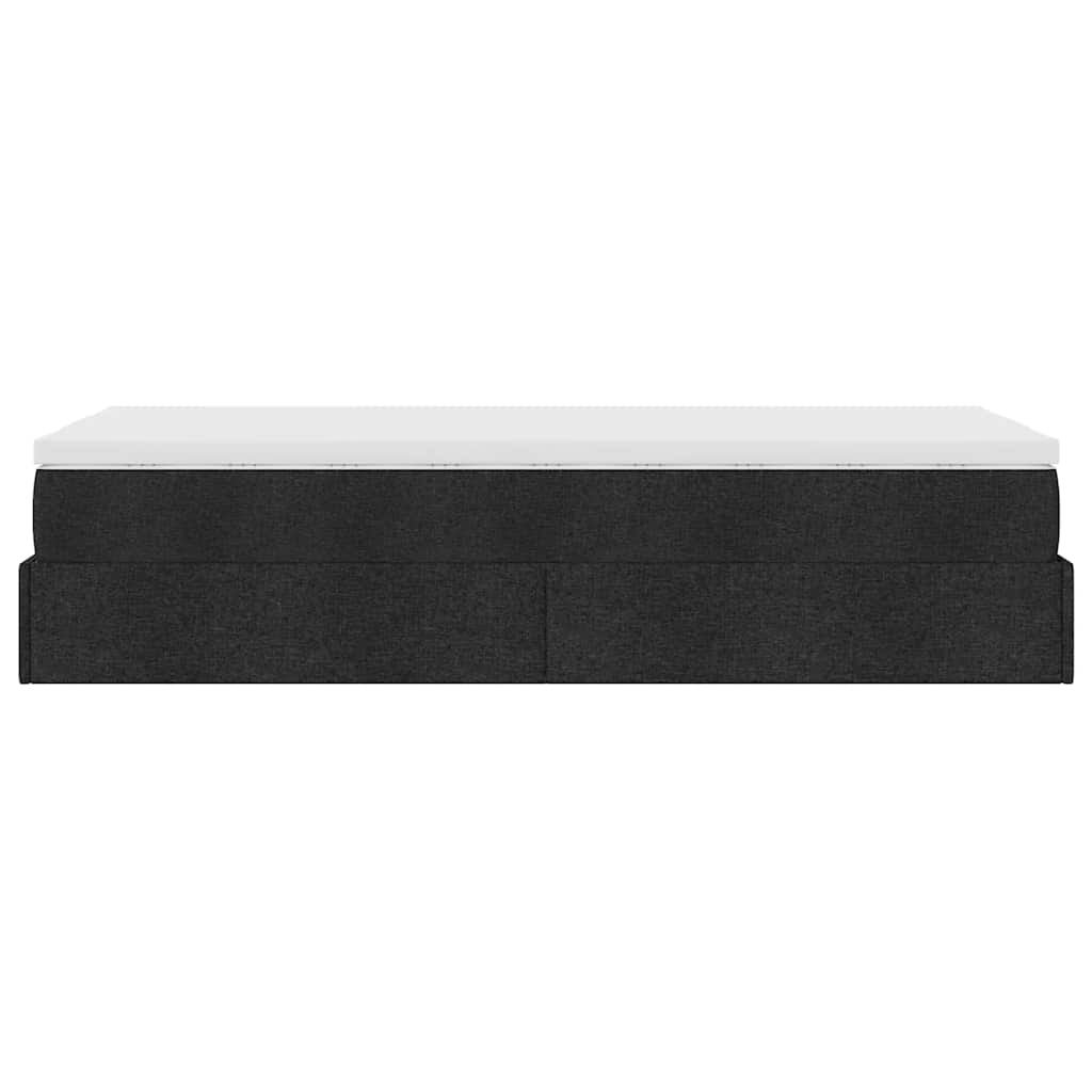 vidaXL Ottoman-Bett mit Matratze Schwarz 90x190 cm Stoff
