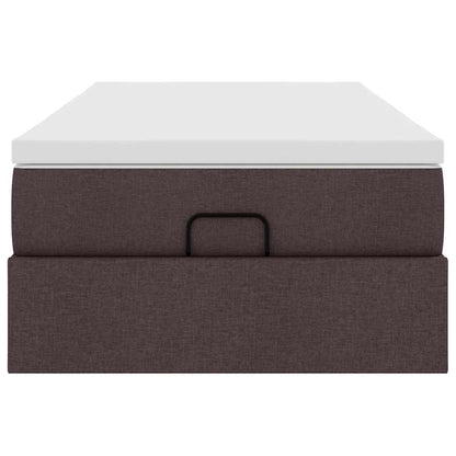 Ottoman-Bett mit Matratze Dunkelbraun 90x190 cm Stoff