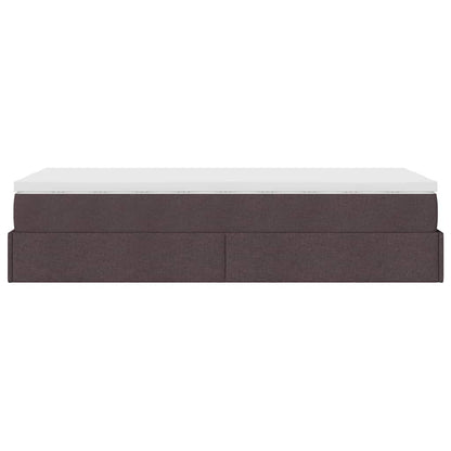 Ottoman-Bett mit Matratze Dunkelbraun 90x190 cm Stoff