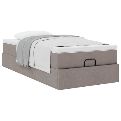 vidaXL Lit ottoman avec matelas taupe 90x190 cm tissu