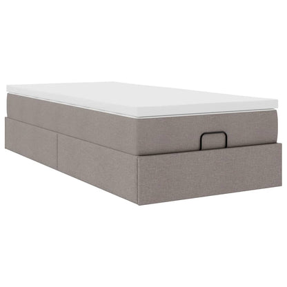 vidaXL Lit ottoman avec matelas taupe 90x190 cm tissu