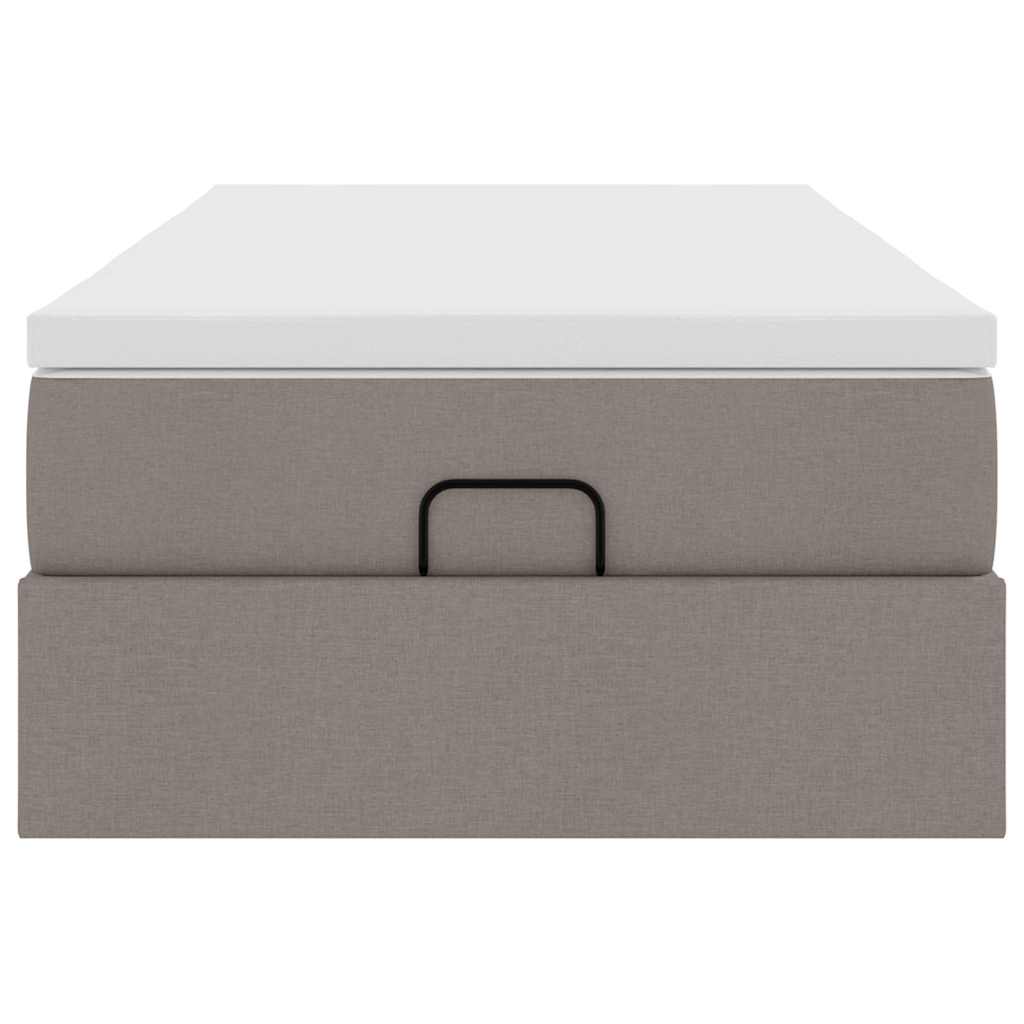 vidaXL Lit ottoman avec matelas taupe 90x190 cm tissu