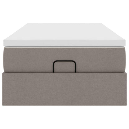 vidaXL Lit ottoman avec matelas taupe 90x190 cm tissu