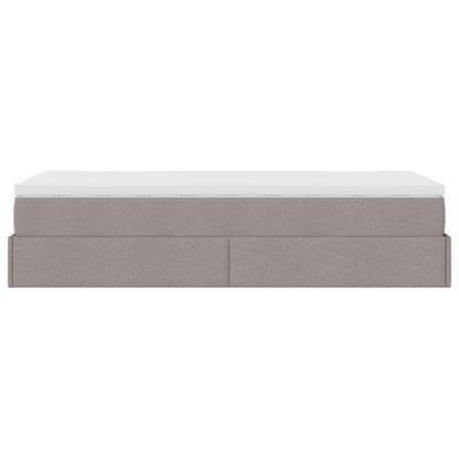 vidaXL Lit ottoman avec matelas taupe 90x190 cm tissu