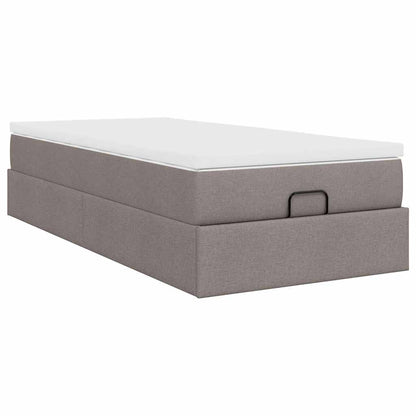 vidaXL Lit ottoman avec matelas taupe 90x190 cm tissu