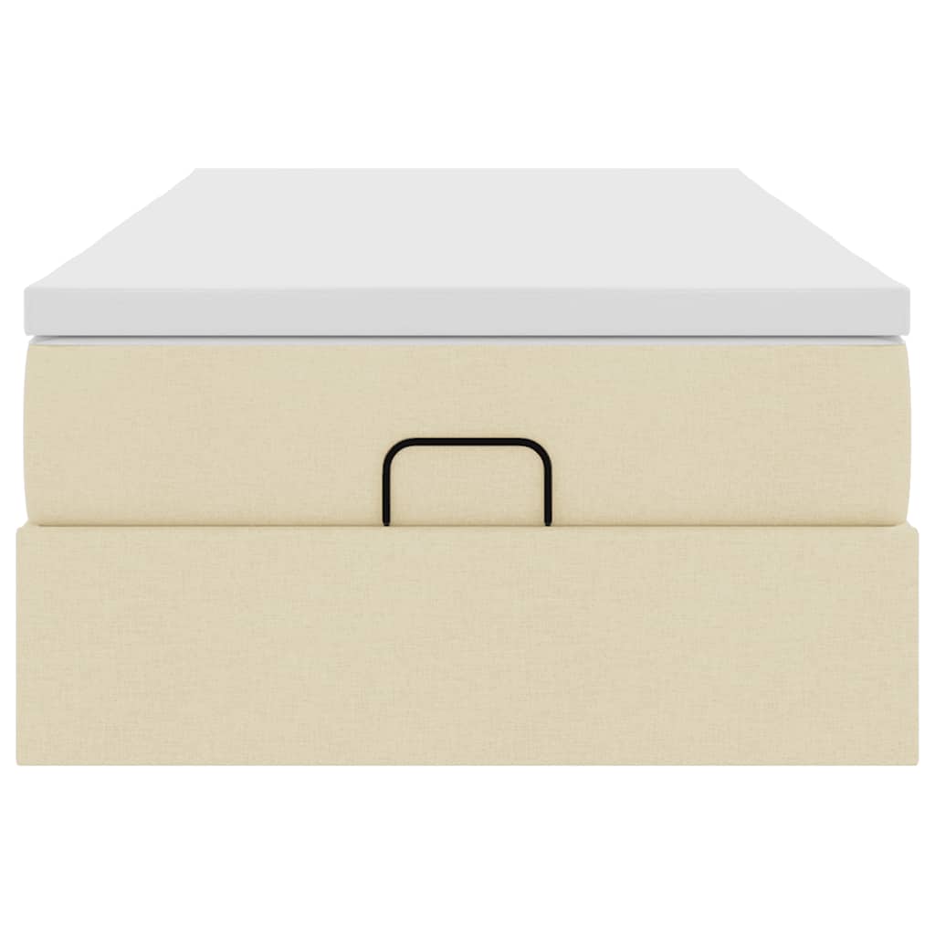 vidaXL Ottoman-Bett mit Matratze Creme 90x190 cm Stoff