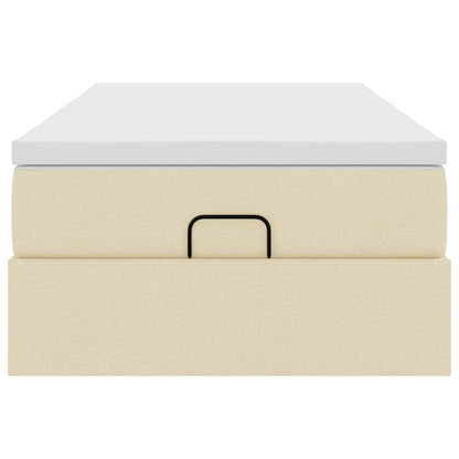 vidaXL Ottoman-Bett mit Matratze Creme 90x190 cm Stoff