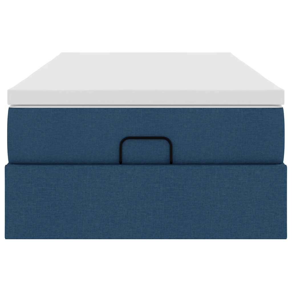 vidaXL Lit ottoman avec matelas Bleu 90x190 cm Tissu