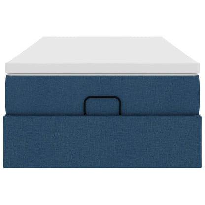 vidaXL Lit ottoman avec matelas Bleu 90x190 cm Tissu