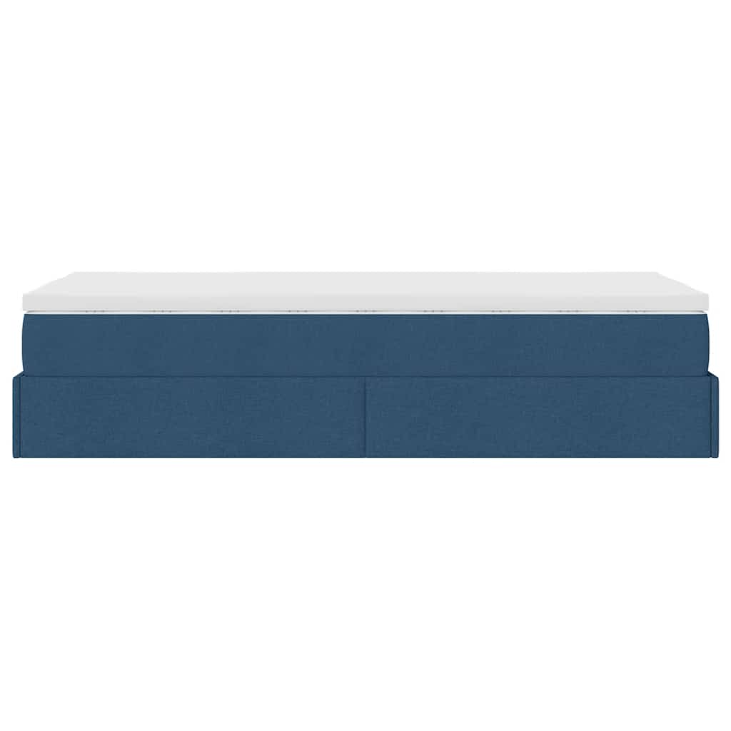 vidaXL Lit ottoman avec matelas Bleu 90x190 cm Tissu