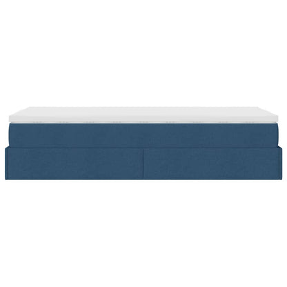 vidaXL Lit ottoman avec matelas Bleu 90x190 cm Tissu