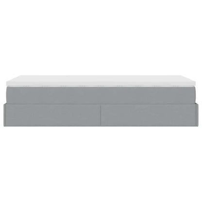 vidaXL Ottoman-Bett mit Matratze Hellgrau 90x200 cm Stoff