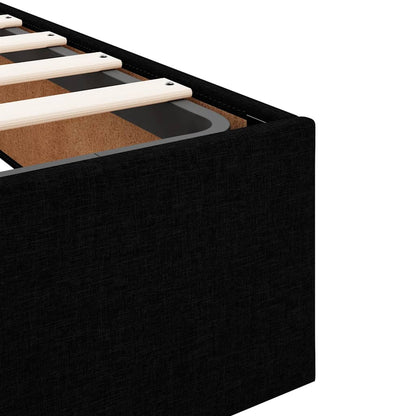 vidaXL Lit ottoman avec matelas Noir 90x200 cm Tissu