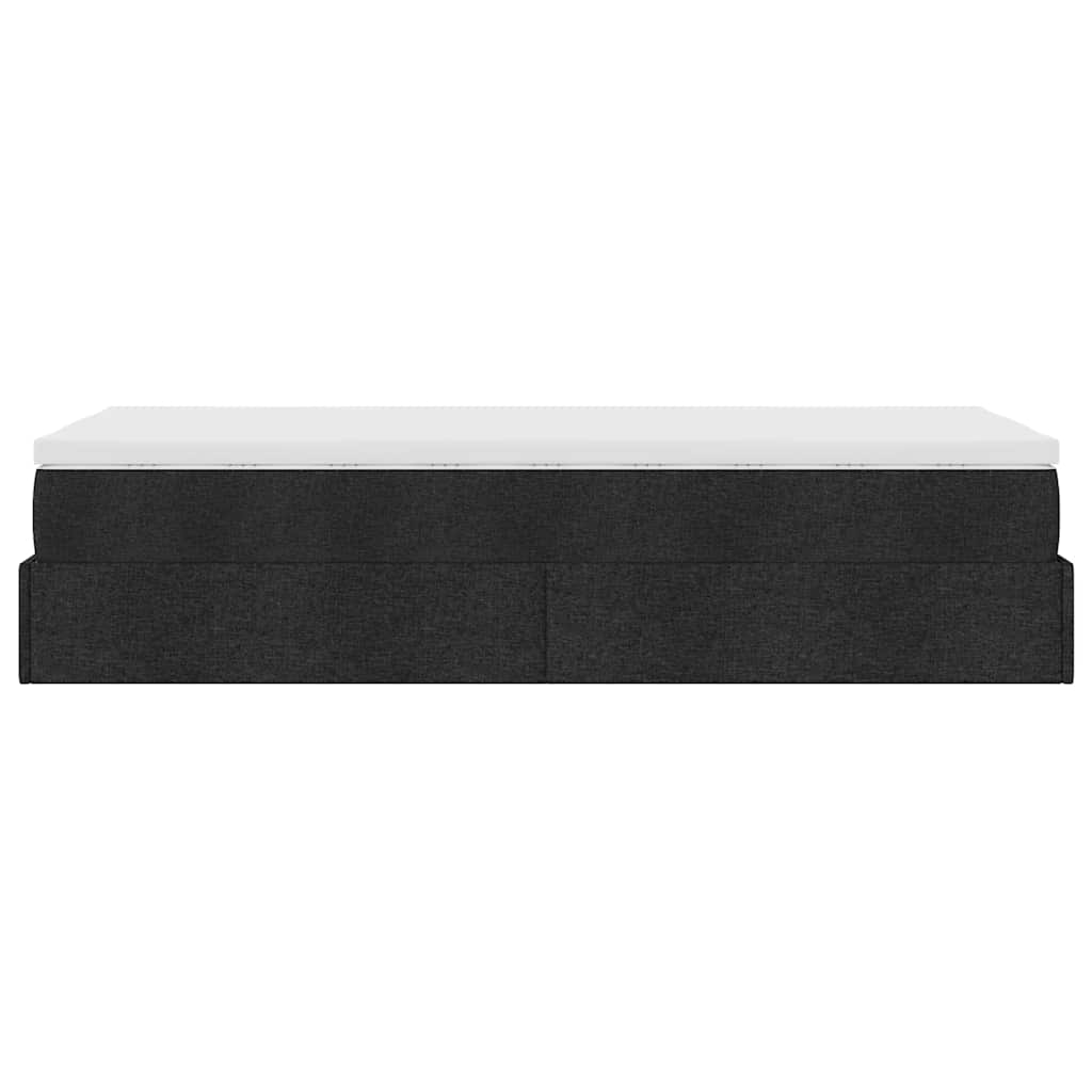 vidaXL Lit ottoman avec matelas Noir 90x200 cm Tissu