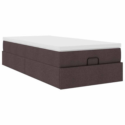 vidaXL Ottoman-Bett mit Matratze Dunkelbraun 90x200 cm Stoff
