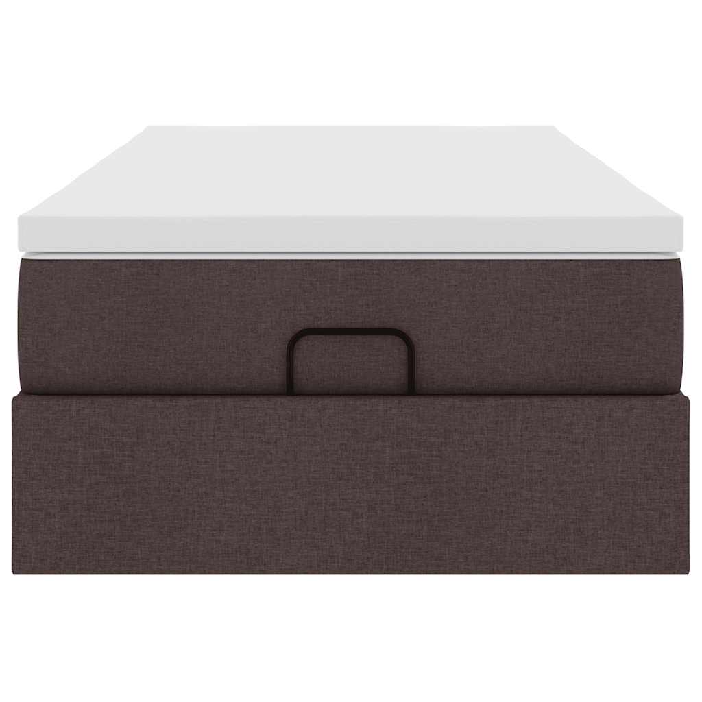 vidaXL Ottoman-Bett mit Matratze Dunkelbraun 90x200 cm Stoff