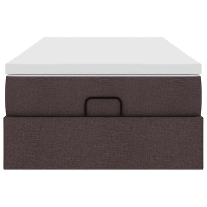 vidaXL Ottoman-Bett mit Matratze Dunkelbraun 90x200 cm Stoff