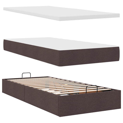 vidaXL Ottoman-Bett mit Matratze Dunkelbraun 90x200 cm Stoff