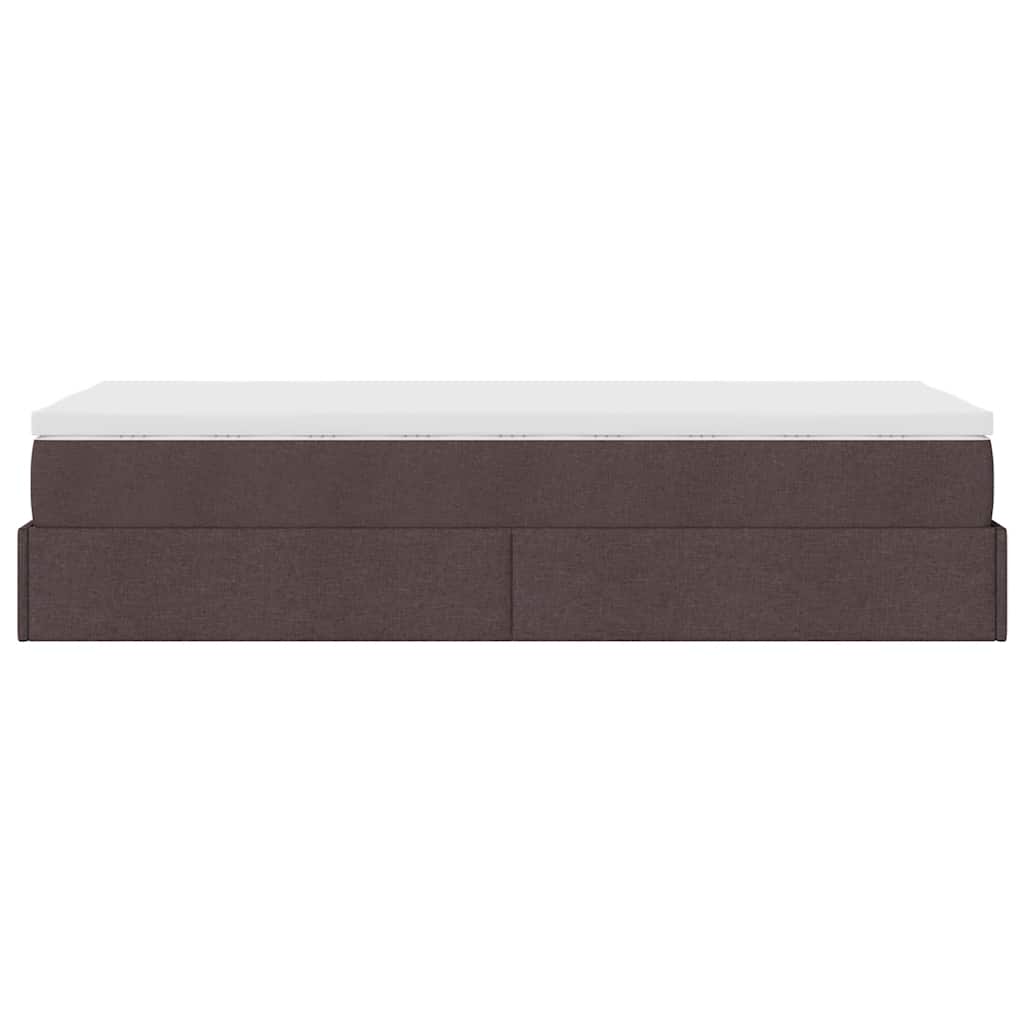 vidaXL Ottoman-Bett mit Matratze Dunkelbraun 90x200 cm Stoff