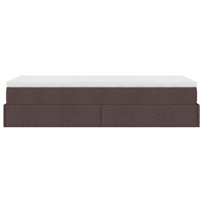 vidaXL Ottoman-Bett mit Matratze Dunkelbraun 90x200 cm Stoff