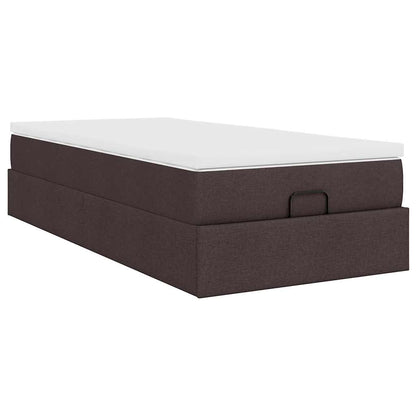 vidaXL Ottoman-Bett mit Matratze Dunkelbraun 90x200 cm Stoff