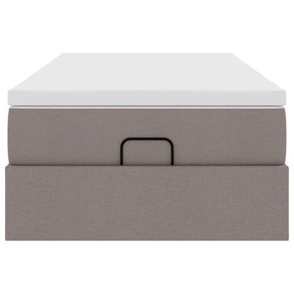 Ottoman-Bett mit Matratze Taupe 90x200 cm Stoff