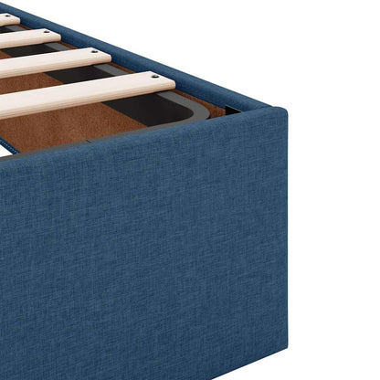 vidaXL Ottoman-Bett mit Matratze Blau 90x200 cm Stoff