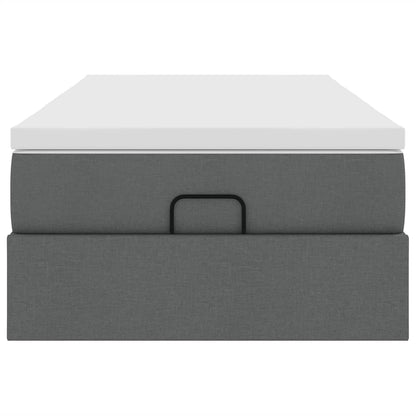 vidaXL Ottoman-Bett mit Matratze Dunkelgrau 100x200 cm Stoff