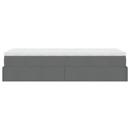 vidaXL Ottoman-Bett mit Matratze Dunkelgrau 100x200 cm Stoff