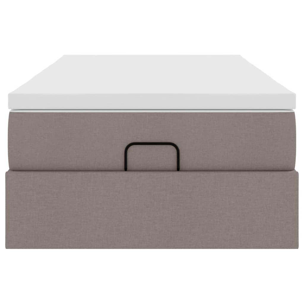 vidaXL Lit Ottoman avec matelas Taupe 100x200 cm Tissu