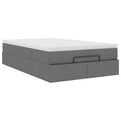 vidaXL Ottoman-Bett mit Matratze Dunkelgrau 120x190 cm Stoff