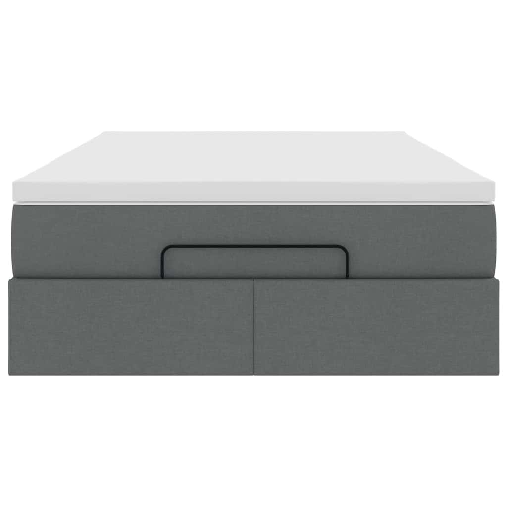 vidaXL Ottoman-Bett mit Matratze Dunkelgrau 120x190 cm Stoff