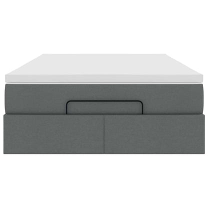 vidaXL Ottoman-Bett mit Matratze Dunkelgrau 120x190 cm Stoff