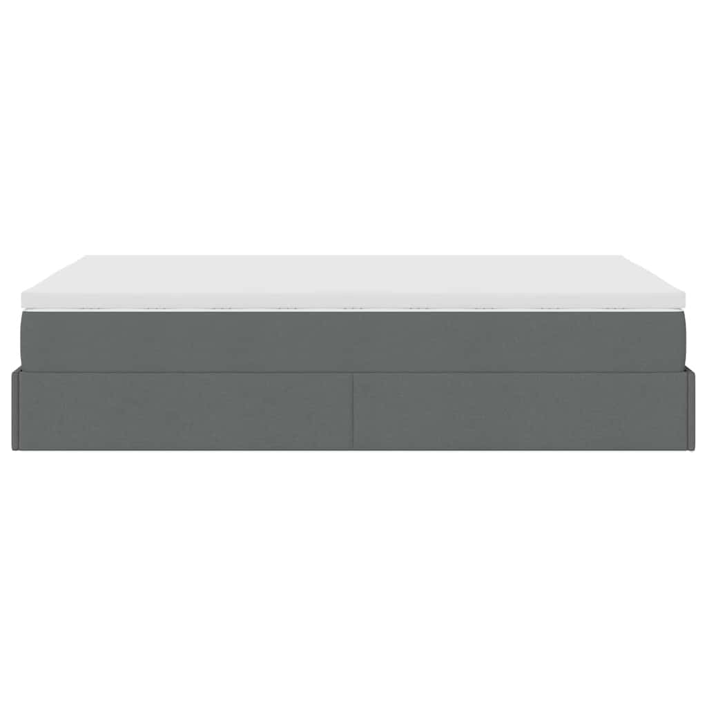 vidaXL Ottoman-Bett mit Matratze Dunkelgrau 120x190 cm Stoff