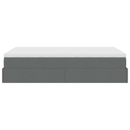 vidaXL Ottoman-Bett mit Matratze Dunkelgrau 120x190 cm Stoff