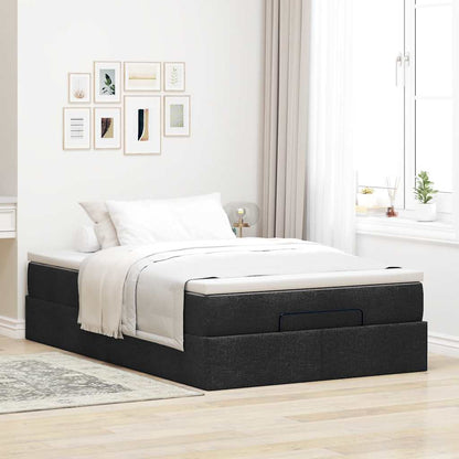 vidaXL Lit coffre avec matelas noir 120x190 cm tissu