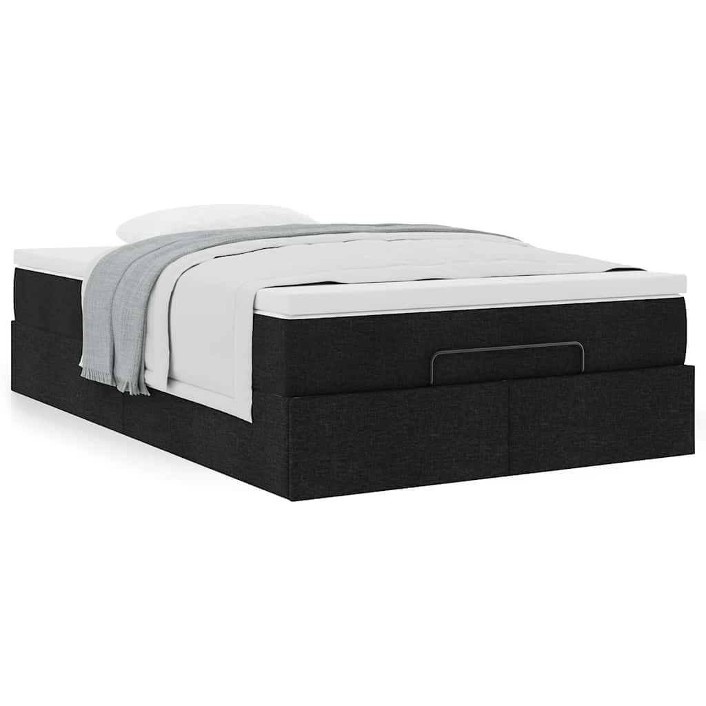 vidaXL Lit coffre avec matelas noir 120x190 cm tissu