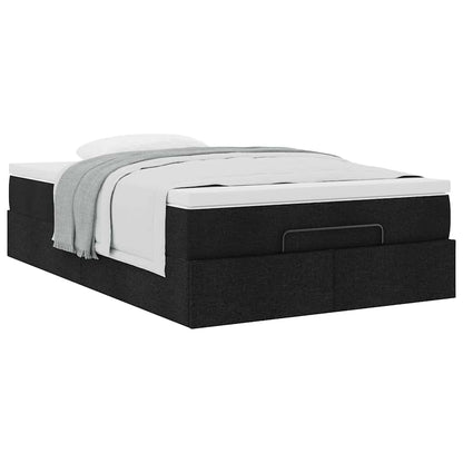 vidaXL Lit coffre avec matelas noir 120x190 cm tissu