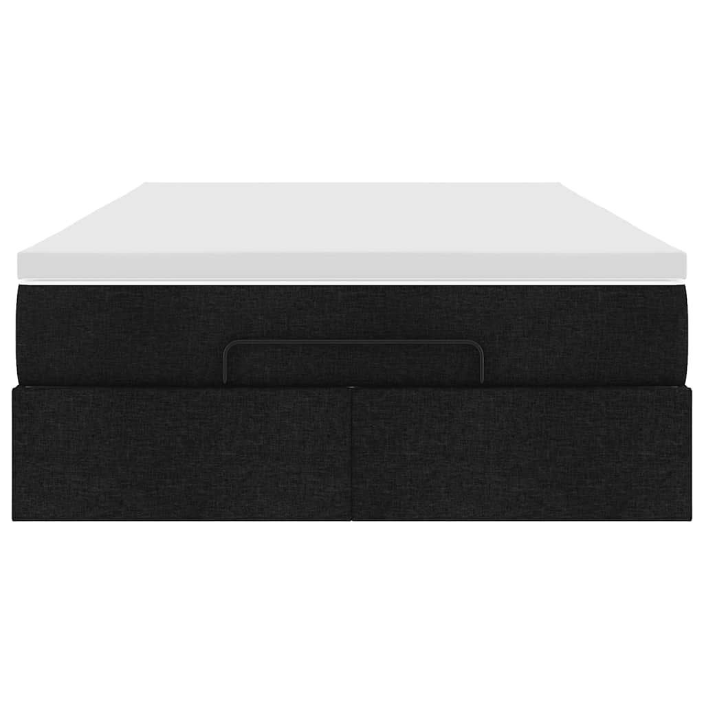 vidaXL Lit coffre avec matelas noir 120x190 cm tissu