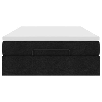 vidaXL Lit coffre avec matelas noir 120x190 cm tissu