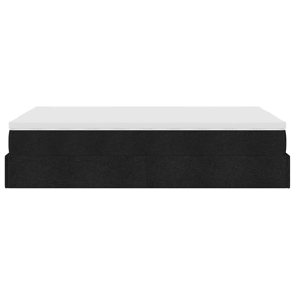 vidaXL Lit coffre avec matelas noir 120x190 cm tissu