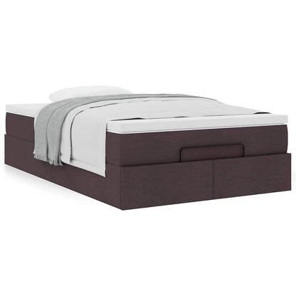 vidaXL Lit ottoman avec matelas Marron foncé 120x190 cm Tissu
