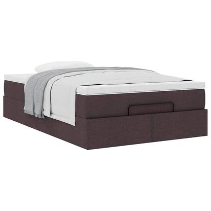 vidaXL Lit ottoman avec matelas Marron foncé 120x190 cm Tissu