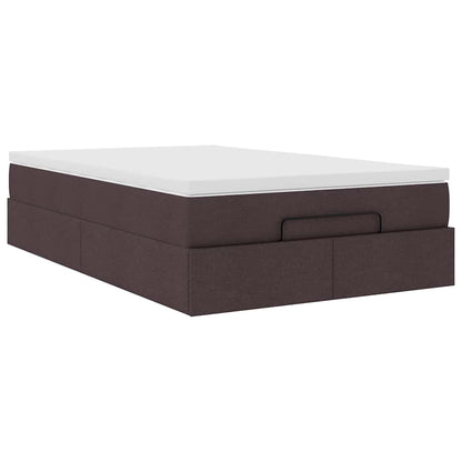 vidaXL Lit ottoman avec matelas Marron foncé 120x190 cm Tissu