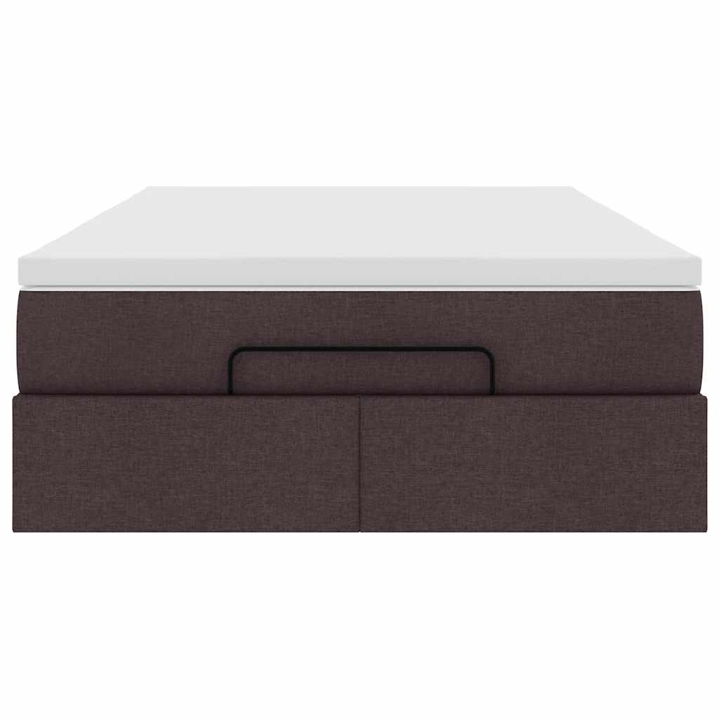 vidaXL Lit ottoman avec matelas Marron foncé 120x190 cm Tissu