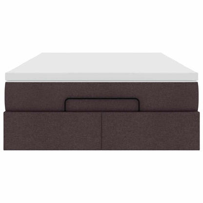 vidaXL Lit ottoman avec matelas Marron foncé 120x190 cm Tissu