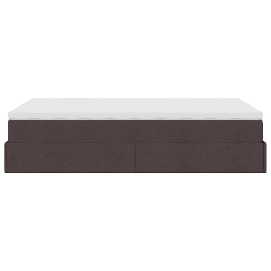 vidaXL Lit ottoman avec matelas Marron foncé 120x190 cm Tissu