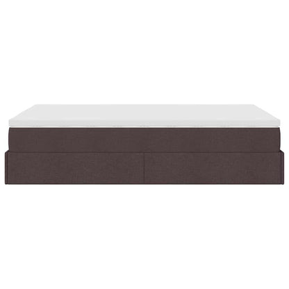 vidaXL Lit ottoman avec matelas Marron foncé 120x190 cm Tissu